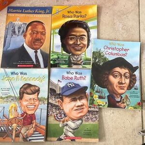 Scholastic 'Who Was?' Biography Set -6 book set